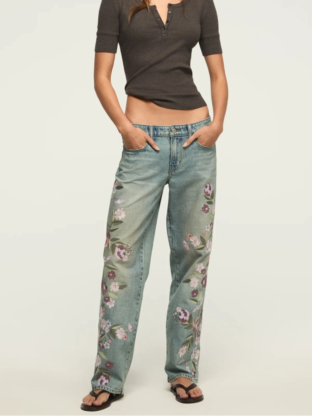 Lucky Brand Luck Legend Embroidered Baggy Jeans